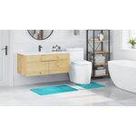 vidaXL Tapis de bain 2 Pièces Turquoise 50 x 50 cm Polypropylène