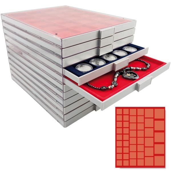 MEDAILLIER : 45 CASES - Rouge
