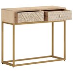 vidaXL Table console 90x30x76 cm bois massif de manguier et fer