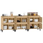vidaXL Buffets 3 Pièces chêne sonoma 60x35x70 cm bois d'ingénierie