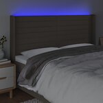 vidaXL Tête de lit à LED Taupe 163x16x118/128 cm Tissu