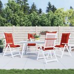 vidaXL Coussins de chaise à dossier haut lot de 4 rouge mélangé tissu