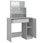 vidaXL Coiffeuse avec LED Sonoma gris 86 5x35x136 cm