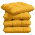 vidaXL Coussins de siège 4 pc Tissu en velours côtelé Jaune clair