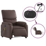 vidaXL Fauteuil de massage inclinable électrique marron similicuir
