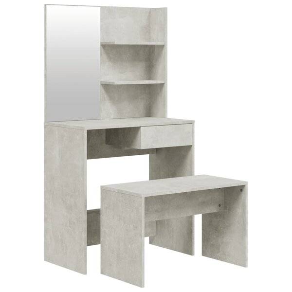 vidaXL Ensemble de coiffeuse Gris béton 74 5x40x141 cm