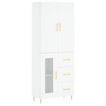 vidaXL Buffet haut Blanc 69 5x34x180 cm Bois d'ingénierie
