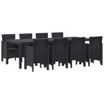 vidaXL Ensemble de salle à manger pour jardin 9 Pièces Anthracite