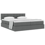vidaXL Lit de Rangement Gris foncé 200 x 200 cm Cuir synthétique