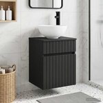 vidaXL Meuble de lavabo mural Noir 39 x 41 x 64 5 cm Bois d'ingénierie
