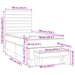 vidaXL Sommier à lattes de lit avec matelas Taupe 90x190 cm Tissu