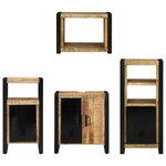 vidaXL Ensemble de mobilier de salle de bain avec étagère avec stockage avec porte 4 Pièces