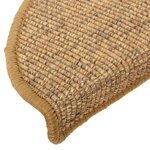 vidaXL Tapis d'escalier 15 pièces 65 x 21 x 4 cm Sisal demi-rond grand