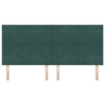 vidaXL Tête de lit avec tête de lit Vert foncé 200 cm Velours