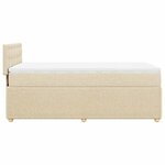 vidaXL Sommier à lattes de lit avec matelas Crème 100x200 cm Tissu