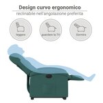 vidaXL Fauteuil inclinable électrique vert foncé tissu