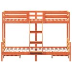 vidaXL Lit superposé 80x200/120x200 cm cire marron bois de pin massif