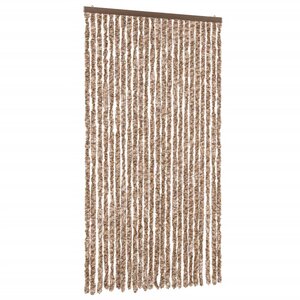 vidaXL Rideau anti-mouches beige et marron foncé 100x220 cm chenille