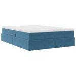 vidaXL Lit avec rangement et matelas Bleu foncé 140 x 190 cm Velours