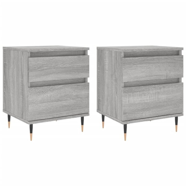 vidaXL Tables de chevet 2 Pièces sonoma gris 40x35x50 cm bois ingénierie