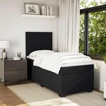 vidaXL Sommier à lattes de lit avec matelas Noir 90x190 cm Velours