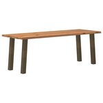 vidaXL Table à manger et bord naturel bois massif chêne rectangulaire