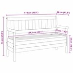 vidaXL Banc extérieur Marron 119 x 76 x 44cm Bois de pin massif