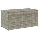 vidaXL Boîte de rangement de jardin résine tressée 100x50x50 cm gris
