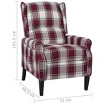 vidaXL Fauteuil inclinable Rouge Tissu