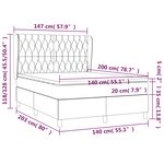 vidaXL Sommier à lattes de lit et matelas Gris clair 140x200cm Velours