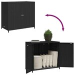 vidaXL Armoire de rangement de jardin noir 83x45x76 cm résine tressée