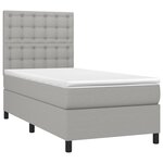 vidaXL Sommier à lattes de lit avec matelas Gris clair 80x200 cm Tissu