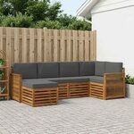 vidaXL Ensemble de canapé d'angle 5 Pièces Naturel et Anthracite