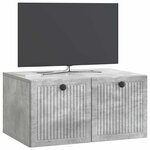 vidaXL Meuble TV mural Gris béton 59 5 x 41 x 30 cm Bois d'ingénierie