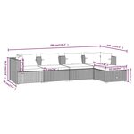 vidaXL Salon de jardin 5 Pièces avec coussins Résine tressée Gris