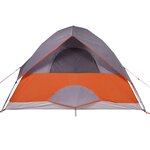 vidaXL Tente de camping à dôme 2 personnes gris et orange imperméable