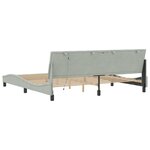 vidaXL Cadre de lit avec lumières LED gris clair 200x200 cm velours