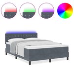 vidaXL Lit à ressorts avec matelas Gris foncé 140 x 190 cm Velours