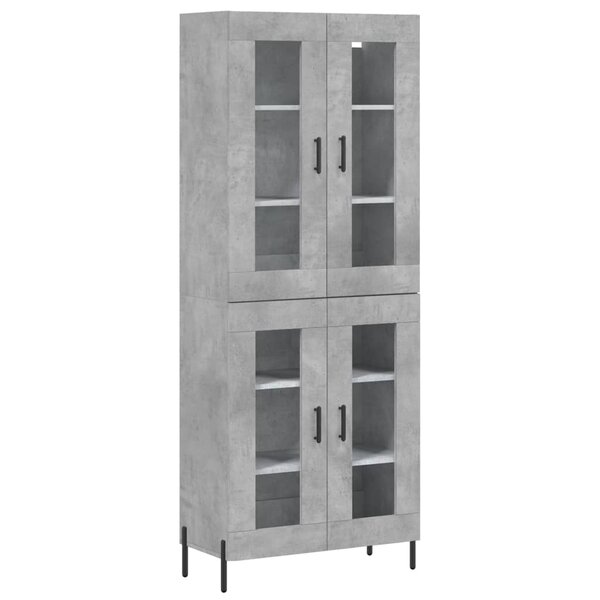 vidaXL Buffet haut Gris béton 69 5x34x180 cm Bois d'ingénierie
