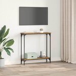 vidaXL Table console Bois Ancien 75 x 22 5 x 75 cm Bois d'ingénierie