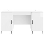vidaXL Bureau Blanc brillant 142 5 x 50 x 75 cm Bois d'ingénierie