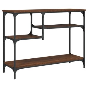 vidaXL Table console avec étagères chêne marron 100x35x75 cm