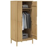 vidaXL Garde-robe FLORO cire marron 77x53x171 cm bois massif de pin