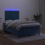 vidaXL Sommier à lattes de lit avec matelas LED Bleu foncé 120x200 cm