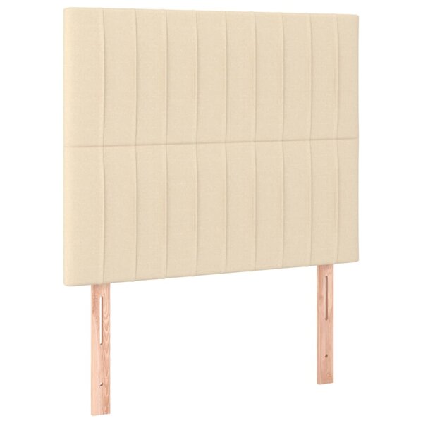 vidaXL Têtes de lit 2 Pièces Crème 80x5x78/88 cm Tissu