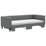 vidaXL Lit de jour avec gigogne et matelas gris foncé 90x200 cm tissu