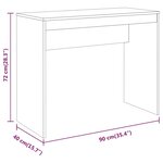 vidaXL Bureau Chêne fumé 90x40x72 cm Bois d'ingénierie
