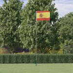 vidaXL Drapeau de l'Espagne et mât 5 55 m Aluminium