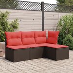 vidaXL Tabouret de jardin avec coussin Marron 55x55x37 cm Résine tressée
