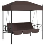vidaXL Balancelle de jardin avec auvent marron café acier